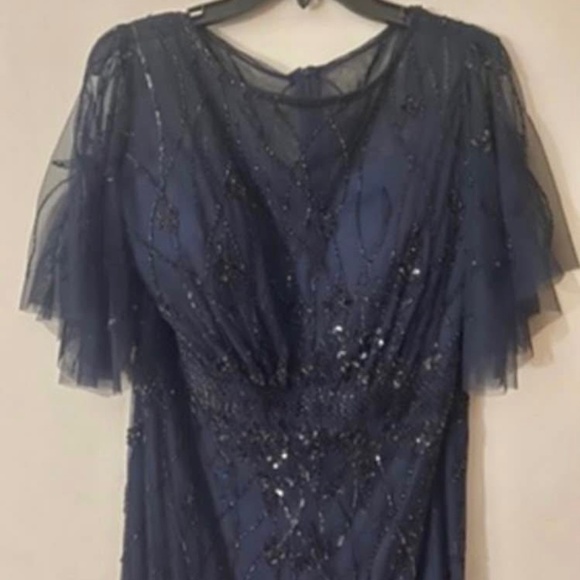 Stunning, navy blue beaded mother of the bride or groom dress - Picture 4 of 5